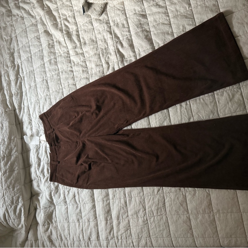 Commense Brown Wide-Leg Corduroy Pants